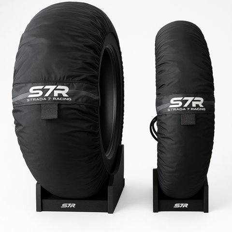 STRADA 7 RACING PRO DIGITAL motorcycle tyre warmers on sportbike – adjustable temperature, quick heat-up, race-ready performance