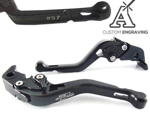 STRADA 7 RACING SHORT CNC ADJUSTABLE LEVERS BRAKE AND CLUTCH LEVERS-CUSTOM ENGRAVING - Strada 7 Racing
